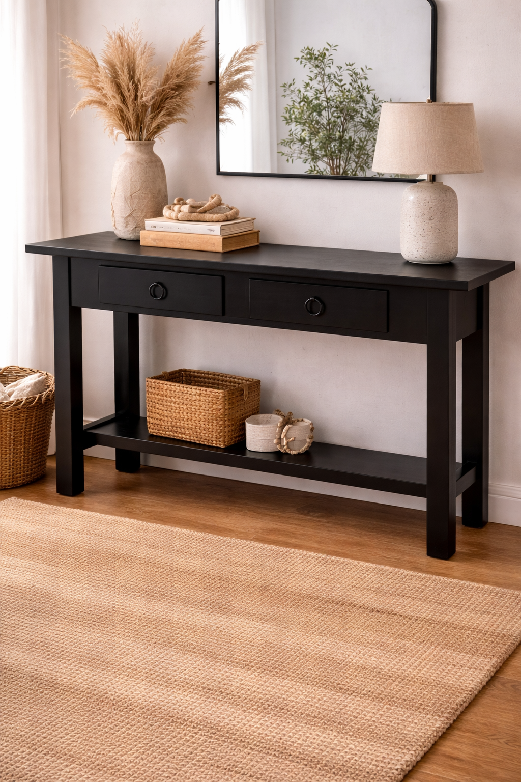 Large Black Solid Console