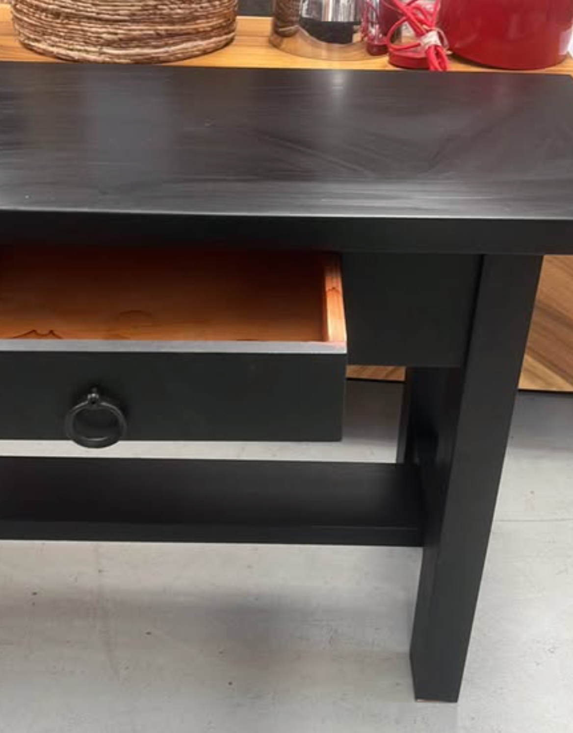 Large Black Solid Console