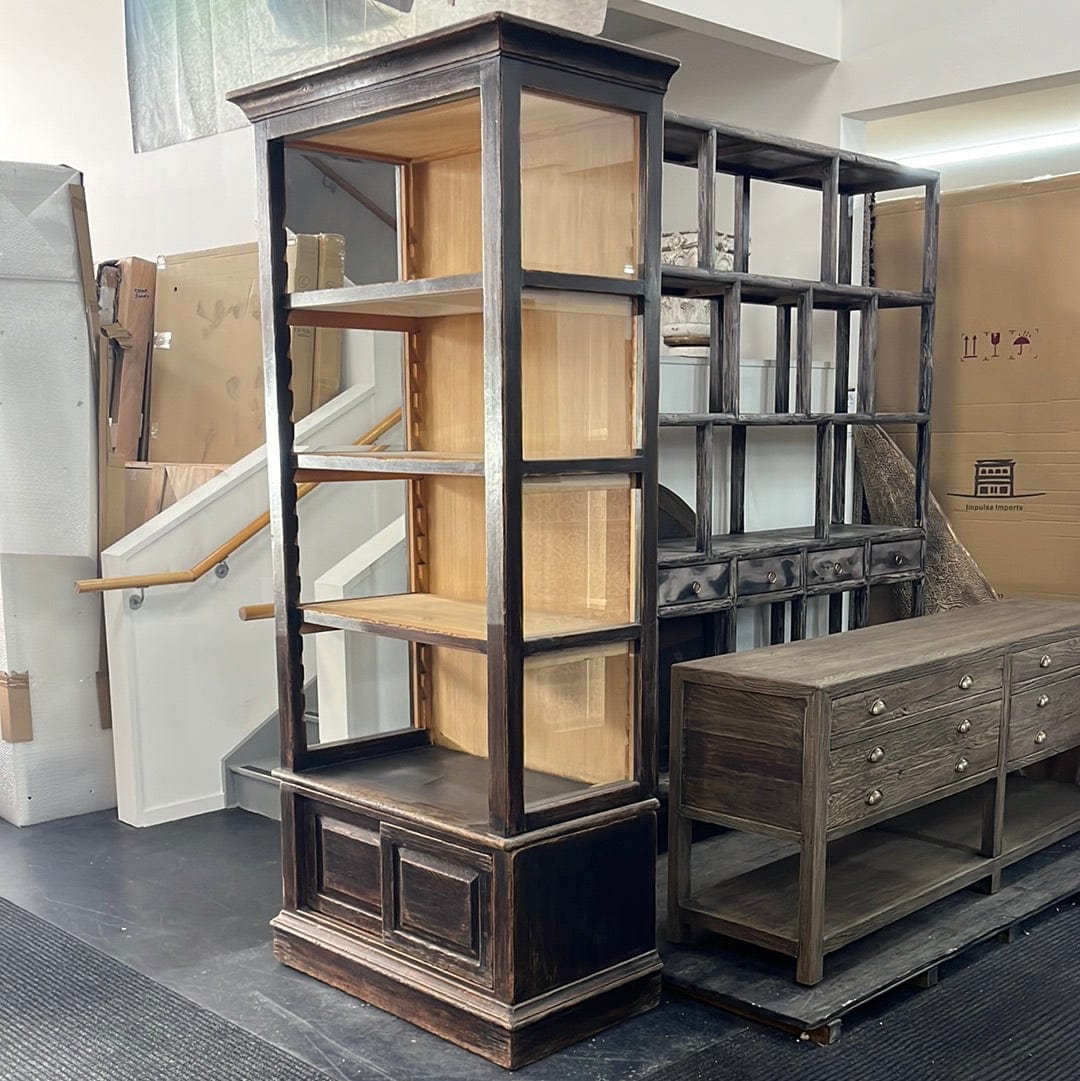 Antique Style Brown Display Cabinet
