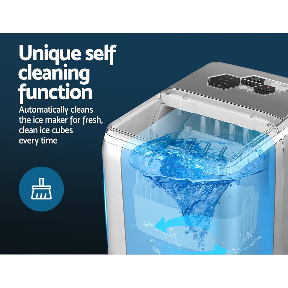 Appliances > Kitchen Appliances 2.6L Ice Maker Machine Commercial Portable Ice Makers Cube Tray Countertop Bar