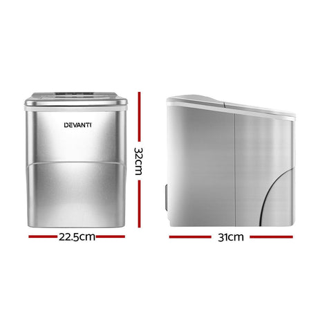 Appliances > Kitchen Appliances Devanti Portable Ice Cube Maker - Silver