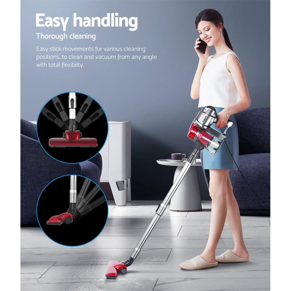 Appliances > Vacuum Cleaners Devanti Corded Handheld Bagless Vacuum Cleaner - Red and Silver