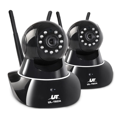 Audio & Video > CCTV UL Tech Set of 2 1080P Wireless IP Cameras - Black