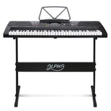 Audio & Video > Musical Instrument & Accessories Alpha 61 Key Lighted Electronic Piano Keyboard LCD Electric w/ Holder Music Stand