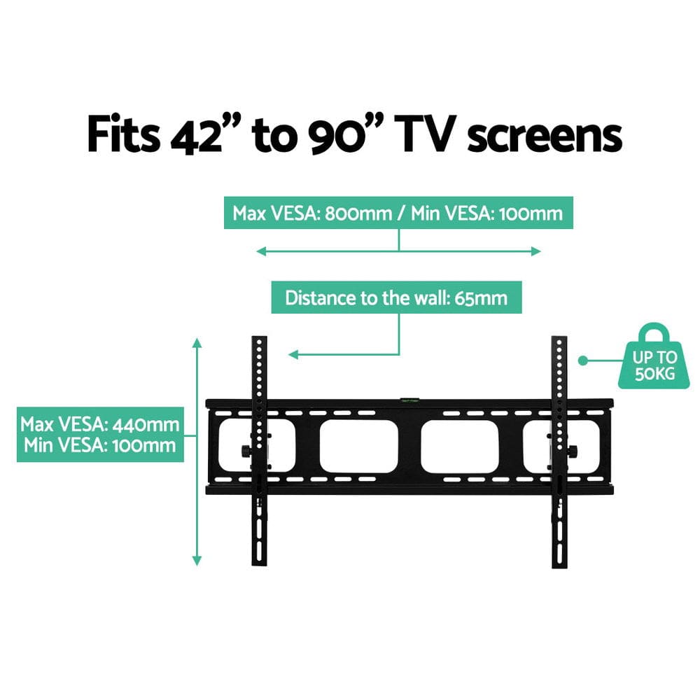 Audio & Video > TV Accessories Artiss TV Wall Mount Bracket Tilt Flat Slim LED LCD Plasma 42 55 65 75 90 inch