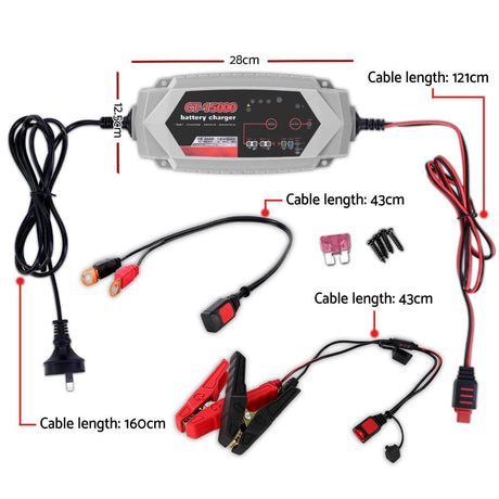 Auto Accessories > Auto Accessories Others Smart Battery Charger 15A 12V 24V Automatic SLA AGM Car Truck Boat Motorcycle Caravan