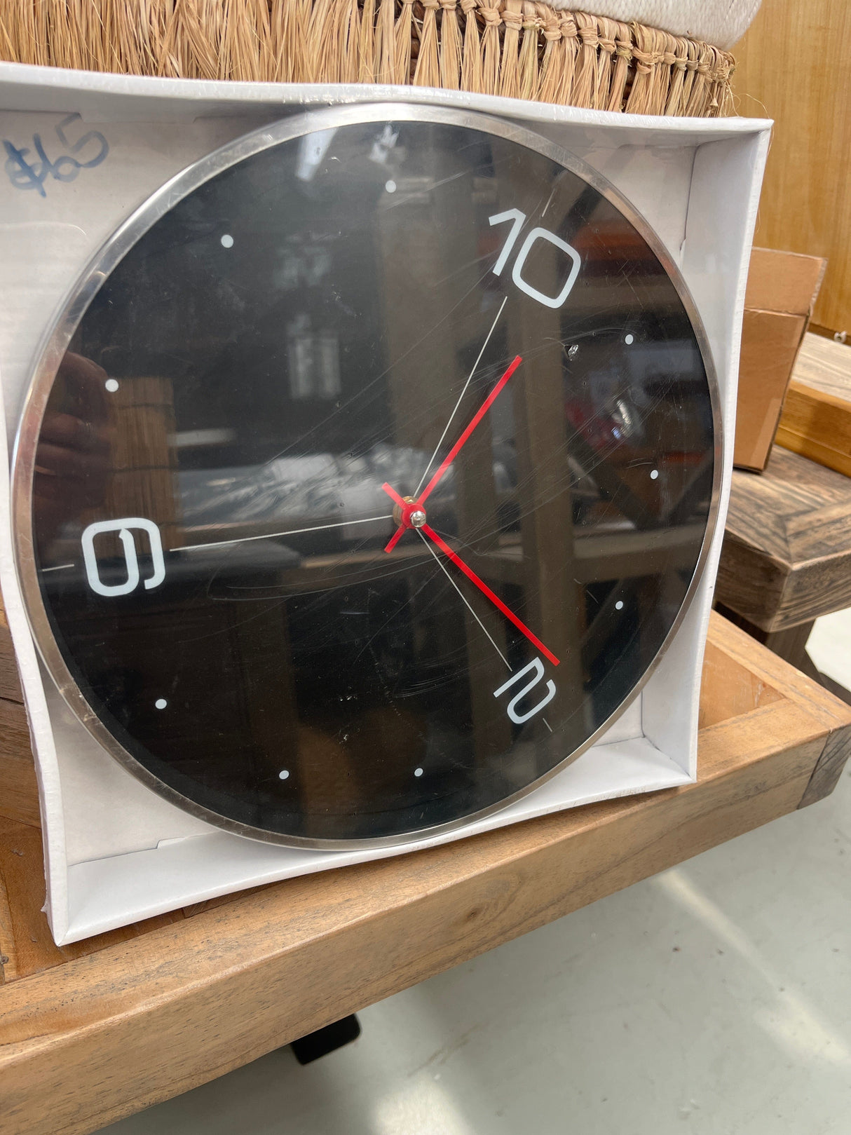 Black and Chrome Wall Clock - small Black and Chrome Wall Clock - small