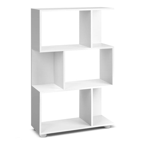Furniture > Living Room Artiss 3 Tier Zig Zag Bookshelf - White