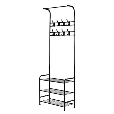 Furniture > Living Room Artiss Clothes Rack Coat Stand Garment Portable Hanger Airer Organiser Shoe Storage Metal Black