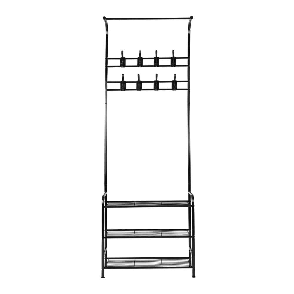 Furniture > Living Room Artiss Clothes Rack Coat Stand Garment Portable Hanger Airer Organiser Shoe Storage Metal Black