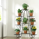 Furniture > Living Room Artiss Plant Stand Outdoor Indoor Metal Flower Pots Rack Corner Shelf Black