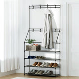 Furniture > Living Room Artiss Shoe Rack Coat Hat Stand Hallway Shoes Storage Tree Metal Shelves Black