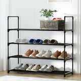 Furniture > Living Room Artiss Shoe Rack Stackable 4 Tiers 80cm Shoes Shelves Storage Stand Black