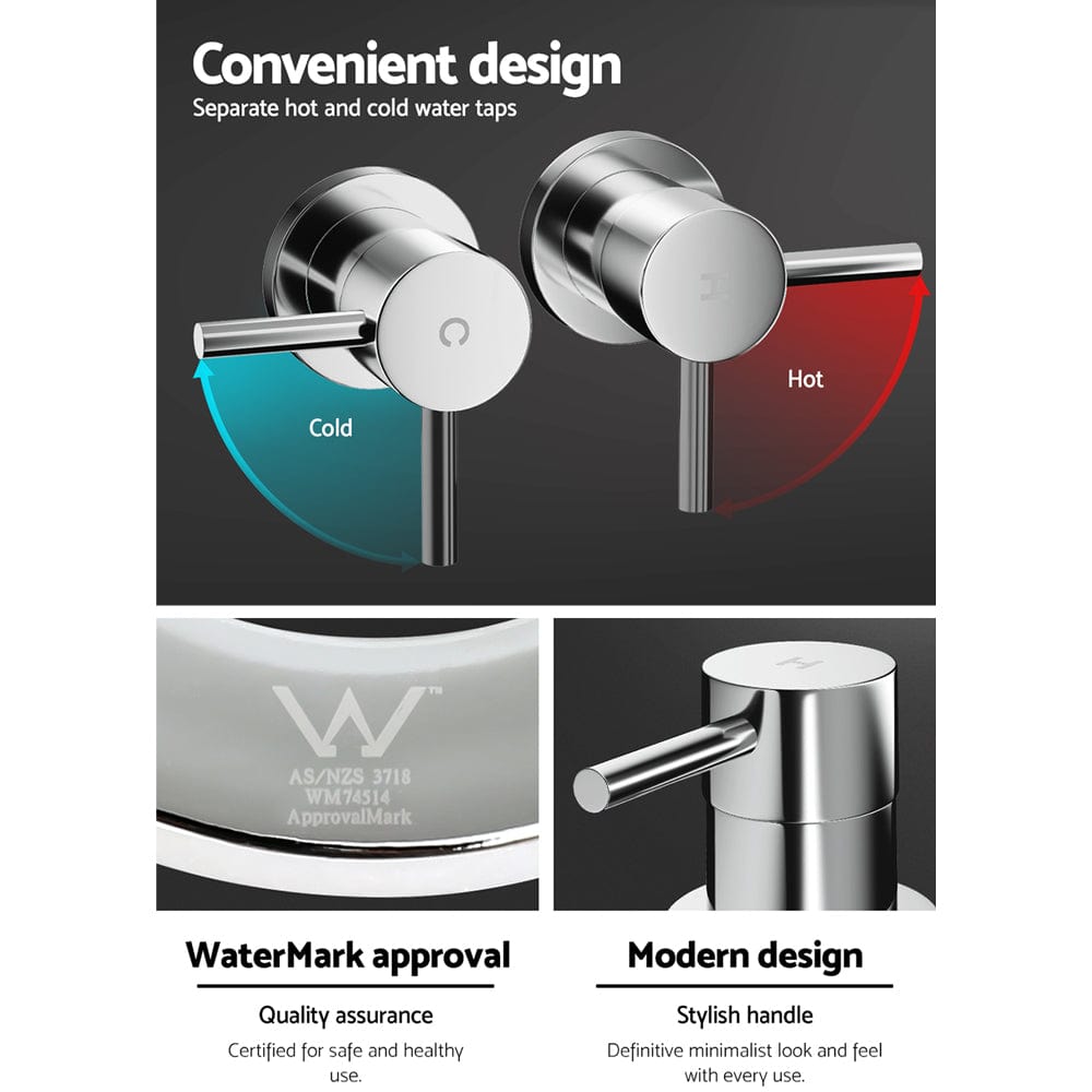 Home & Garden > Bathroom Accessories Cefito Bathroom Tap Shower Twin Tap Faucet Basin Sink Bath Swivel Chrome