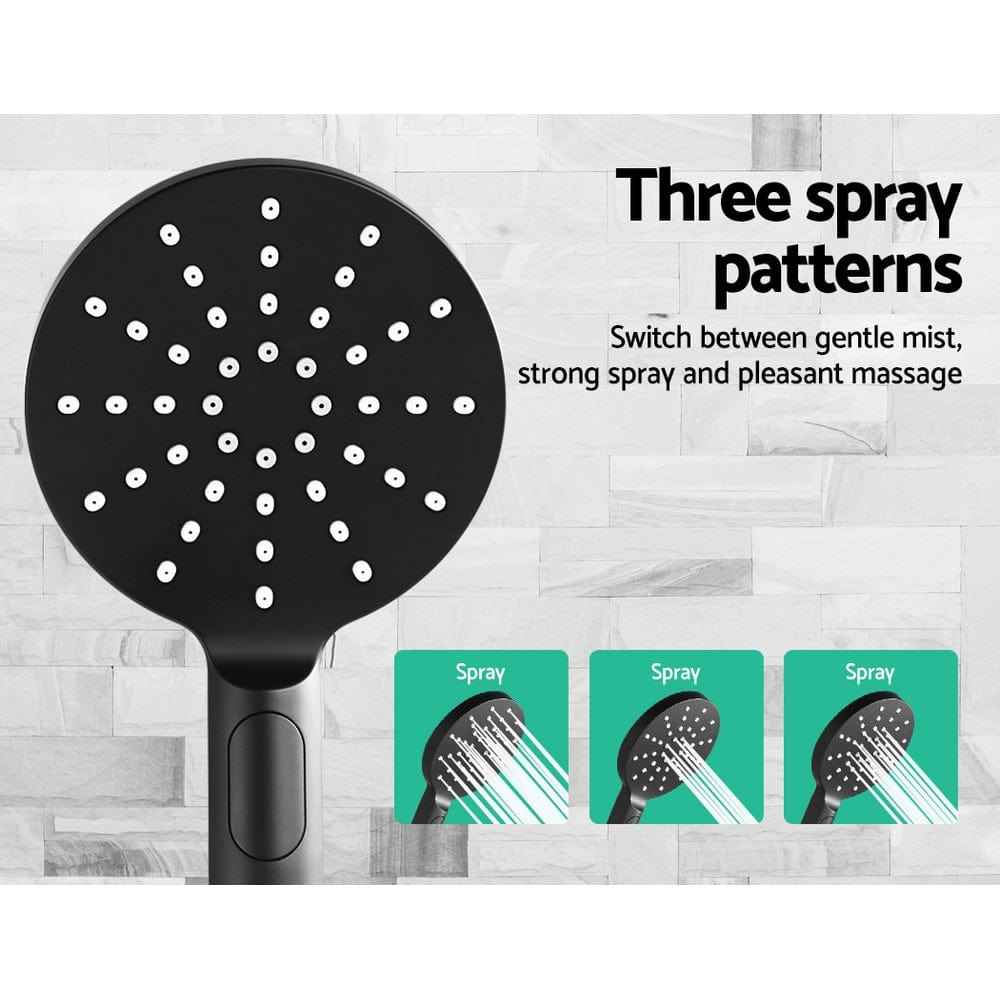 Home & Garden > Bathroom Accessories Cefito WELS 9'' Rain Shower Head Set Round Handheld High Pressure Wall Black