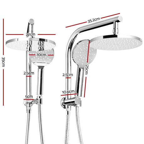 Home & Garden > Bathroom Accessories Cefito WELS 9'' Rain Shower Head Set Round Handheld High Pressure Wall Chrome