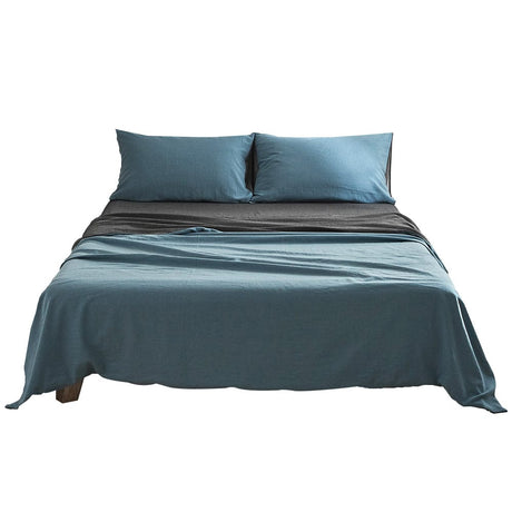 Home & Garden > Bedding Cosy Club Sheet Set Cotton Sheets Double Blue Dark Blue