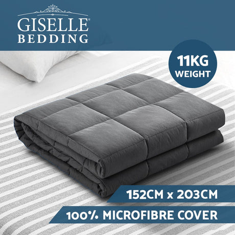 Home & Garden > Bedding Giselle Weighted Blanket 11KG Heavy Gravity Blankets Adult Deep Sleep Ralax Washable