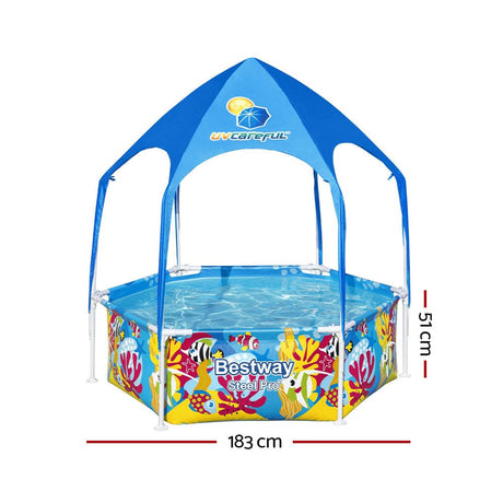 Home & Garden > Pool & Accessories Bestway Swimming Pool Above Ground Plays Kids Steel Pro&trade; Mist Shade Pools
