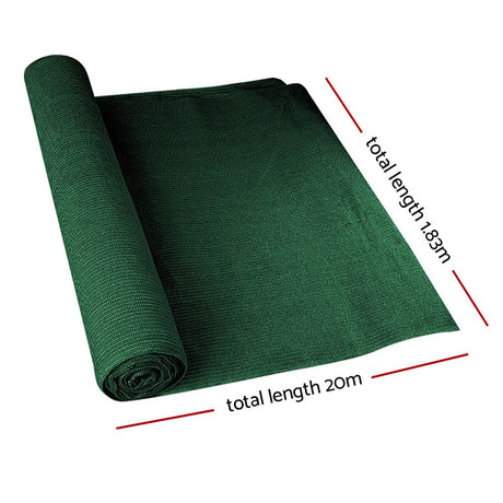 Home & Garden > Shading Instahut 70% Sun Shade Cloth Shadecloth Sail Roll Mesh Outdoor 175gsm 1.83x20m Green