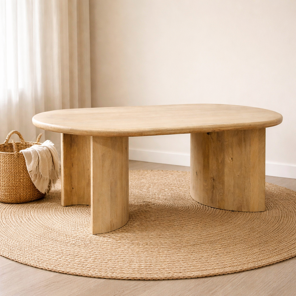Soft Curved Wooden Dining Table