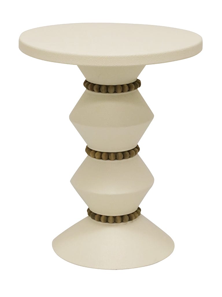 64cm - Off White Metal Bead Side table Metal Bead Side table