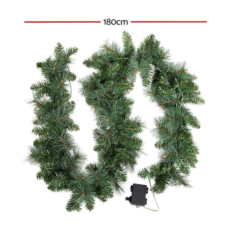 Occasions > Christmas Jingle Jollys 1.8M Christmas Garland with Pre-lit LED Lights Xmas Tree Decor