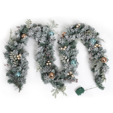 Occasions > Christmas Jingle Jollys 2.7M Pre-Lit Christmas Garland with Ornament Light Xmas Tree Decor