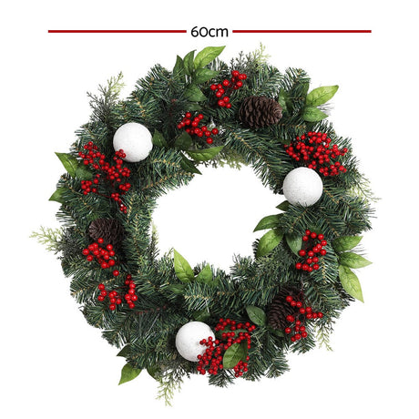 Occasions > Christmas Jingle Jollys 2FT 60CM Christmas Wreath with Decor Xmas Tree Decoration