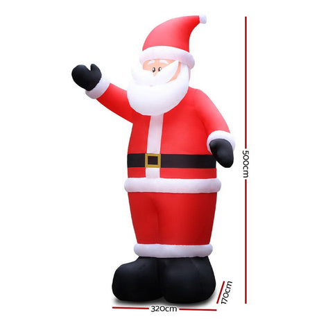 Occasions > Christmas Jingle Jollys 5M Christmas Inflatable Santa Decorations Outdoor Air-Power Light