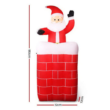 Occasions > Christmas Jingle Jollys Christmas Inflatable Pop Up Santa 1.8M OutdoorDecorations Lights