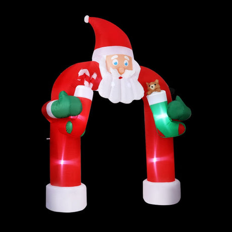 Occasions > Christmas Jingle Jollys Christmas Inflatable Santa Archway 2.3M Outdoor Decorations Lights