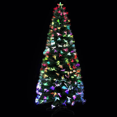 Occasions > Christmas Jingle Jollys Christmas Tree 1.8M 6FT LED Xmas Multi Colour Lights Optic Fibre