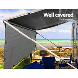 Outdoor > Camping 3.7M Caravan Privacy Screens 1.95m Roll Out Awning End Wall Side Sun Shade