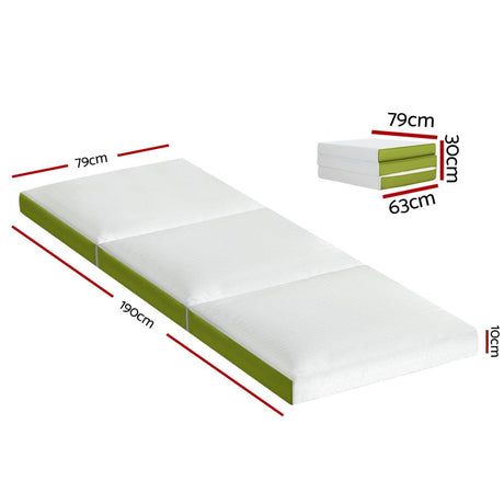 Outdoor > Camping Giselle Bedding Foldable Mattress Folding Bed Mat Camping Trifold Single Green