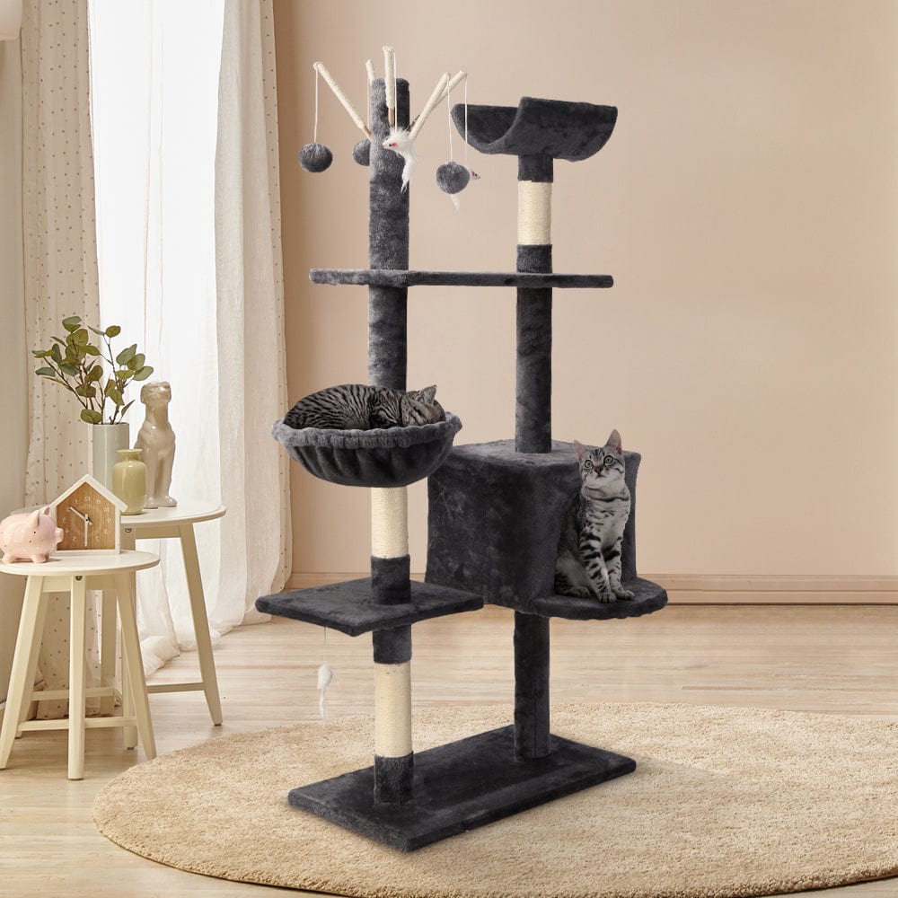 Pet Care > Cat Supplies i.Pet Cat Tree 140cm Trees Scratching Post Scratcher Tower Condo House Furniture Wood