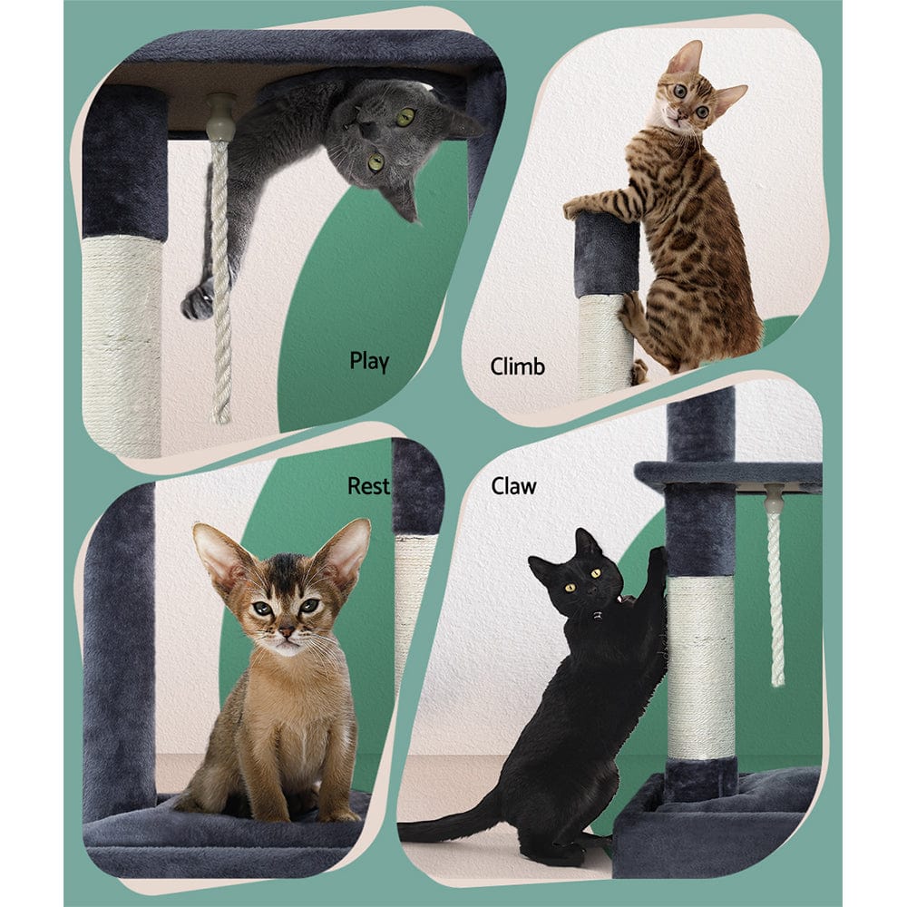 Pet Care > Cat Supplies i.Pet Cat Tree Scratching Post Scratcher Tower Condo House Grey 102cm