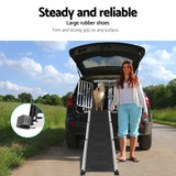 Pet Care > Dog Supplies i.Pet Dog Ramp Dog Steps Pet Car Travel Step Stair Foldable Portable Ladder Aluminium