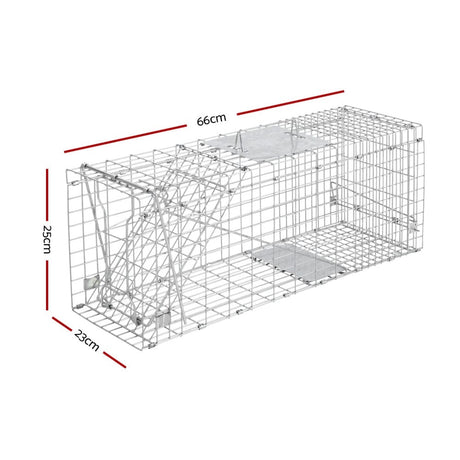 Pet Care > Pest Control Humane Animal Trap Cage 66 x 23 x 25cm  - Silver