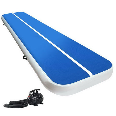 Sports & Fitness > Fitness Accessories Everfit 4X1M Inflatable Air Track Mat 20CM Thick with Pump Tumbling Gymnastics Blue