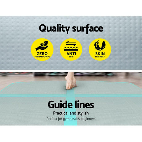 Sports & Fitness > Fitness Accessories Everfit GoFun 4X1M Inflatable Air Track Mat Tumbling Floor Home Gymnastics Green