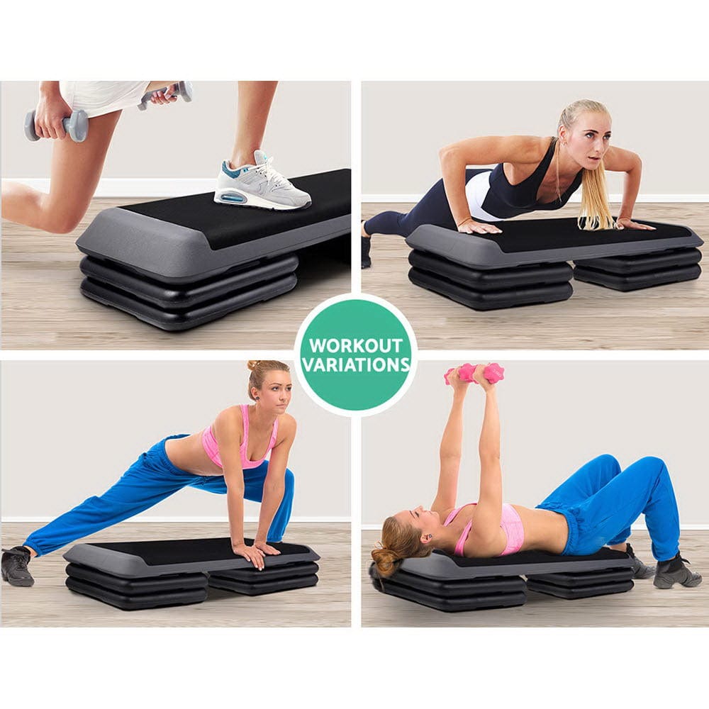 Sports & Fitness > Fitness Accessories Everfit Set of 2 Aerobic Step Risers Exercise Stepper Block Fitness Gym Workout Bench