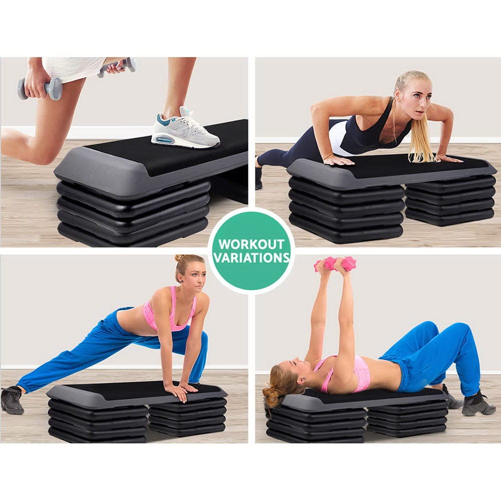 Sports & Fitness > Fitness Accessories Everfit Set of 4 Aerobic Step Risers Exercise Stepper Workout Gym Fitness Bench Platform