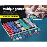 Sports & Fitness > Fitness Accessories Poker Chip Set 1000PC Chips TEXAS HOLD'EM Casino Gambling Dice Cards