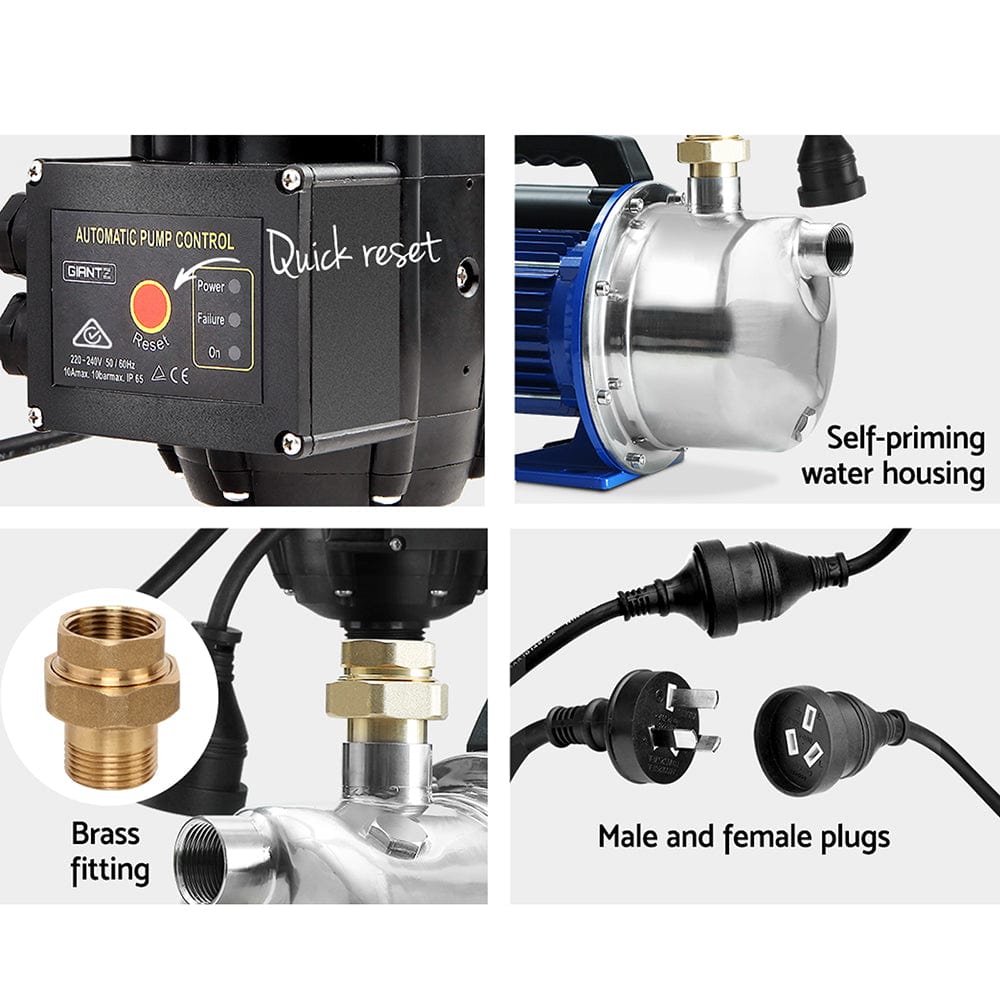 Tools > Pumps Giantz Garden Water Pump Jet High Pressure Stage Controller Garden Irrigation