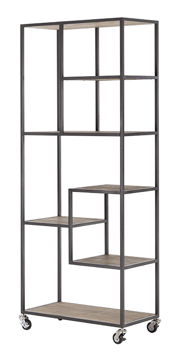 Bookshelf Recycled Wood Metal Bookcase