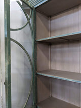 Distressed Blue Glass Cabinet