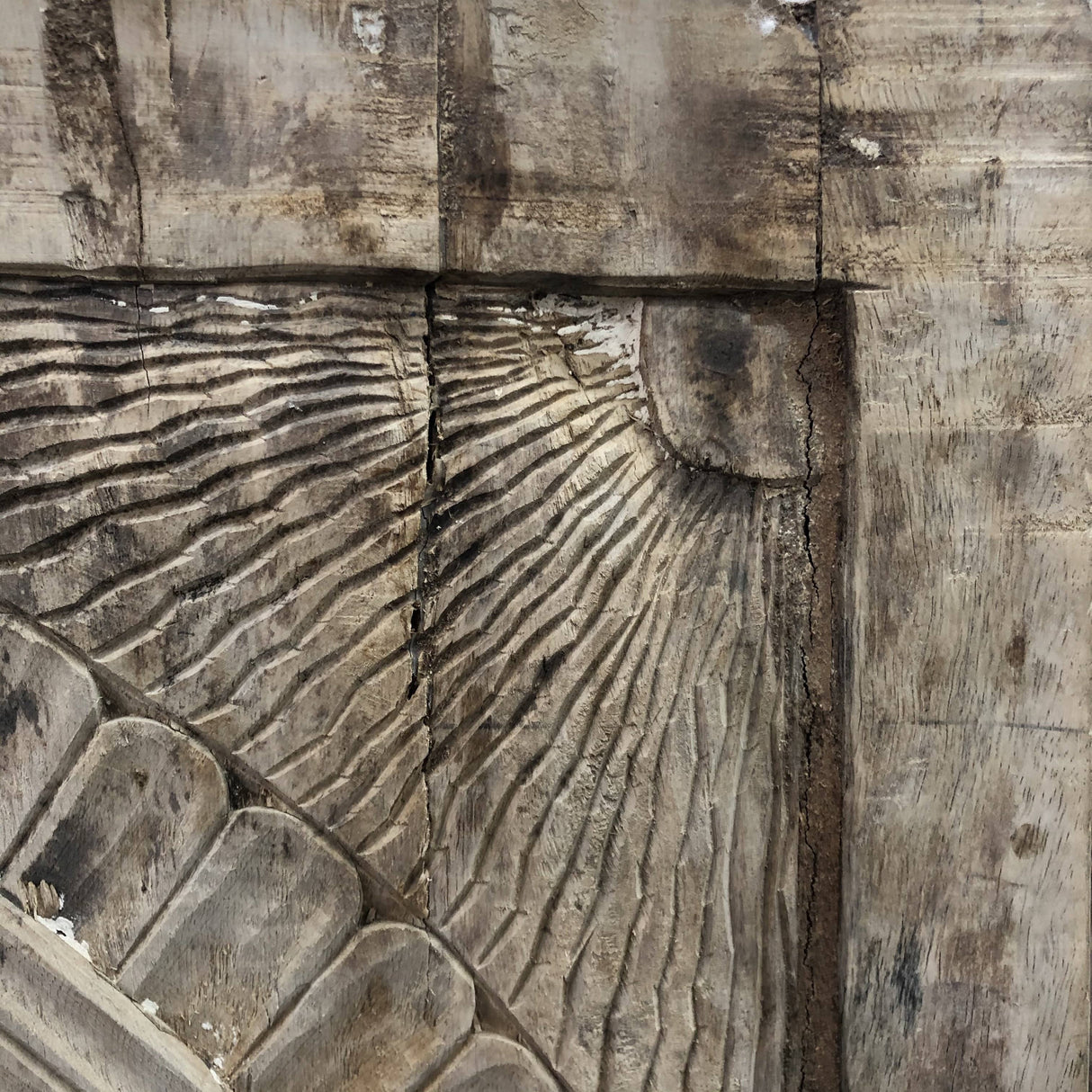 Home Decor Indian Handmade Door Panel Ornate Anqitue Carved Wooden Art Panel from India - Impulse Imports