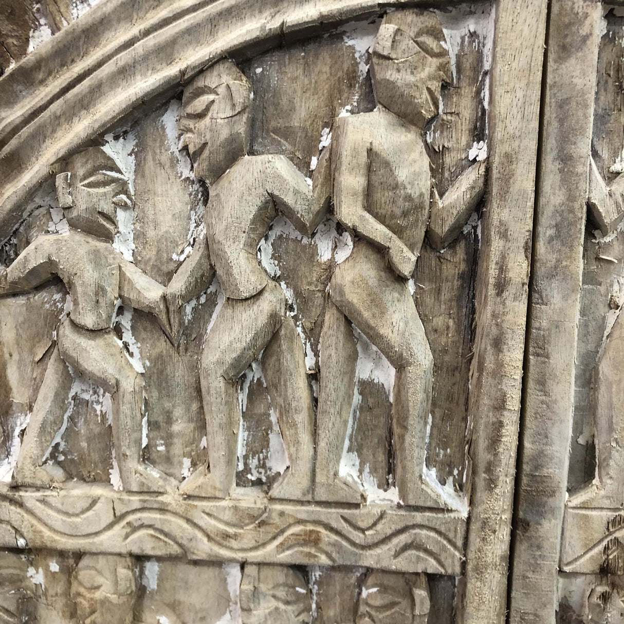 Home Decor Indian Handmade Door Panel Ornate Anqitue Carved Wooden Art Panel from India - Impulse Imports