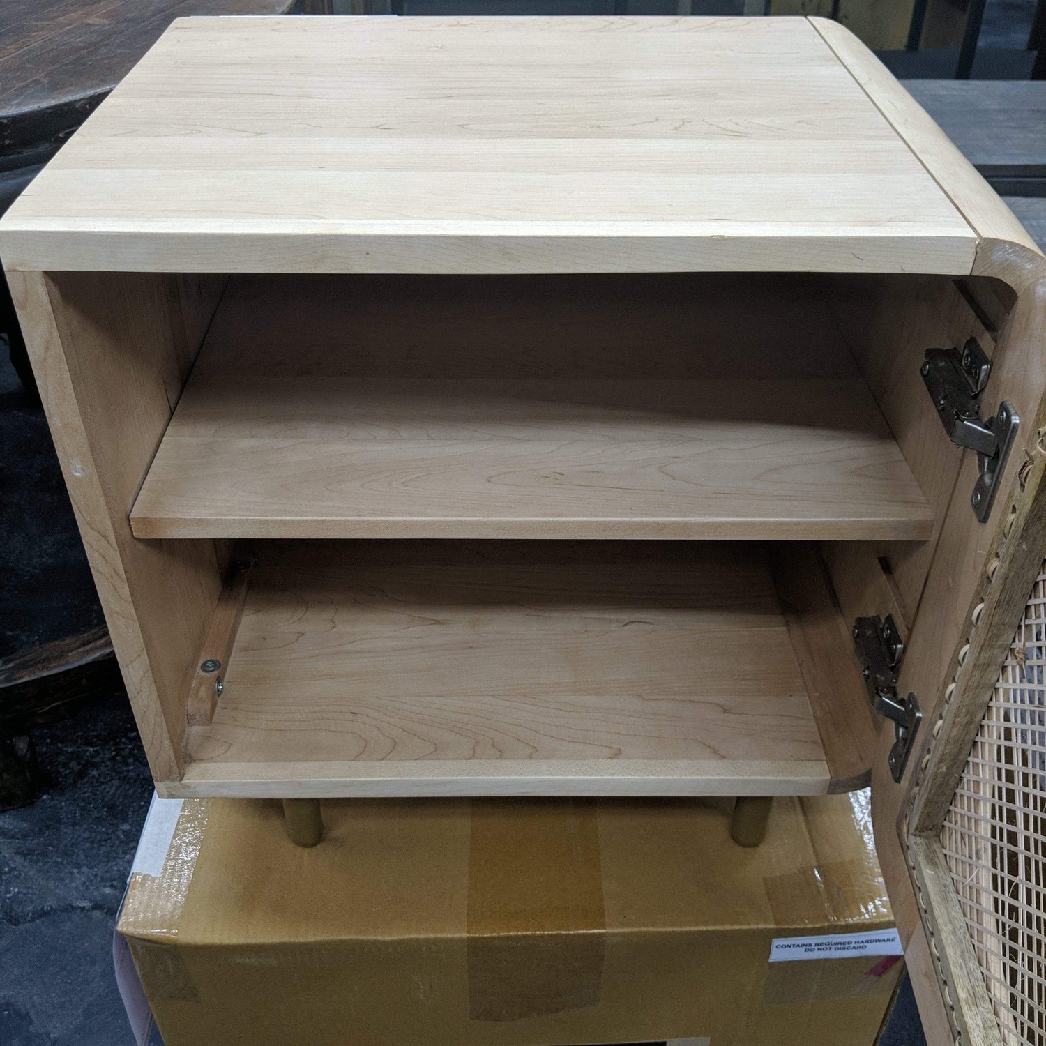 Indiana Cane Bedside Table One Door